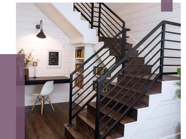 Перила для лестницы в доме в Лянторе от 7422 руб. — ПРОЛЁТ-Лнт