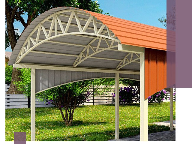 Навесы из профнастила под ключ в Лянторе — установка и монтаж