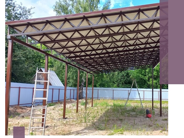 Односкатные навесы под ключ в Лянторе — изготовление и монтаж