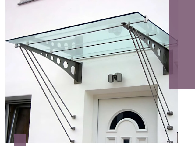 Козырьки над входом под ключ в Лянторе — изготовление и монтаж