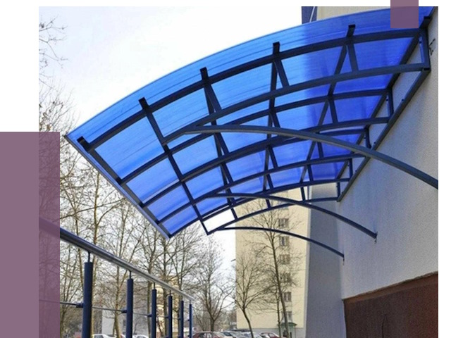 Козырьки из поликарбоната в Лянторе от 4300 руб. под ключ | ПРОЛЁТ-Лнт