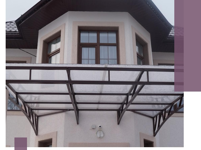 Козырьки из поликарбоната под ключ в Лянторе