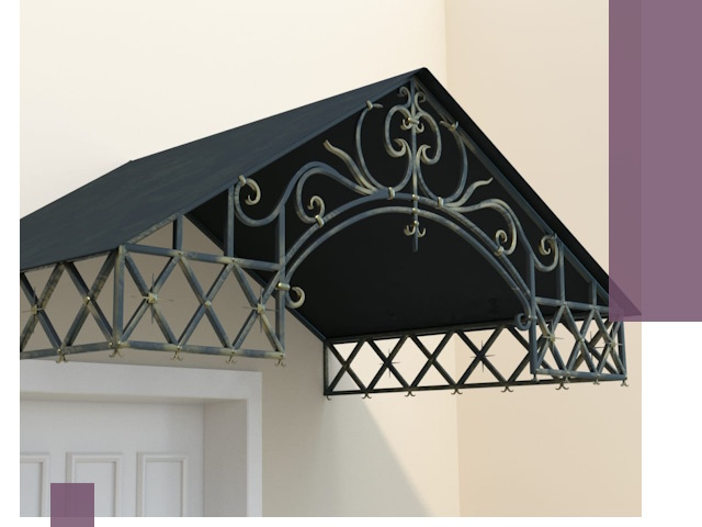 Двускатные металлические козырьки под ключ в Лянторе